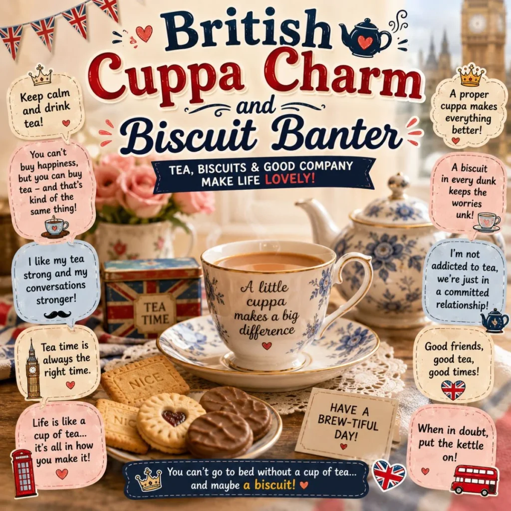 British Cuppa Charm and Biscuit Banter 🇬🇧