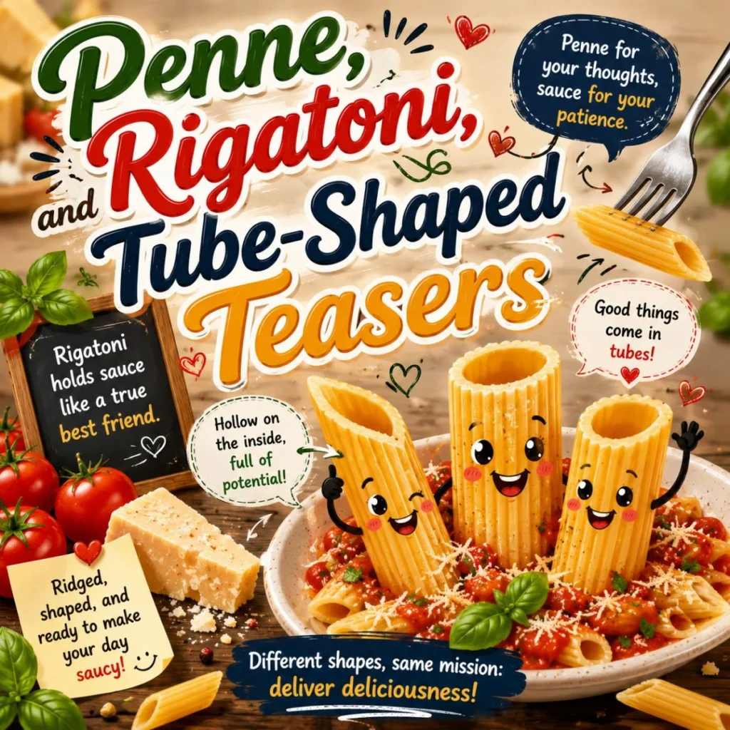 Penne, Rigatoni, and Tube-Shaped Teasers 🍴