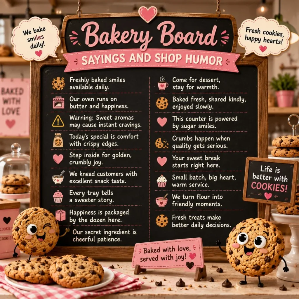 🏪 Bakery Board Sayings and Shop Humor