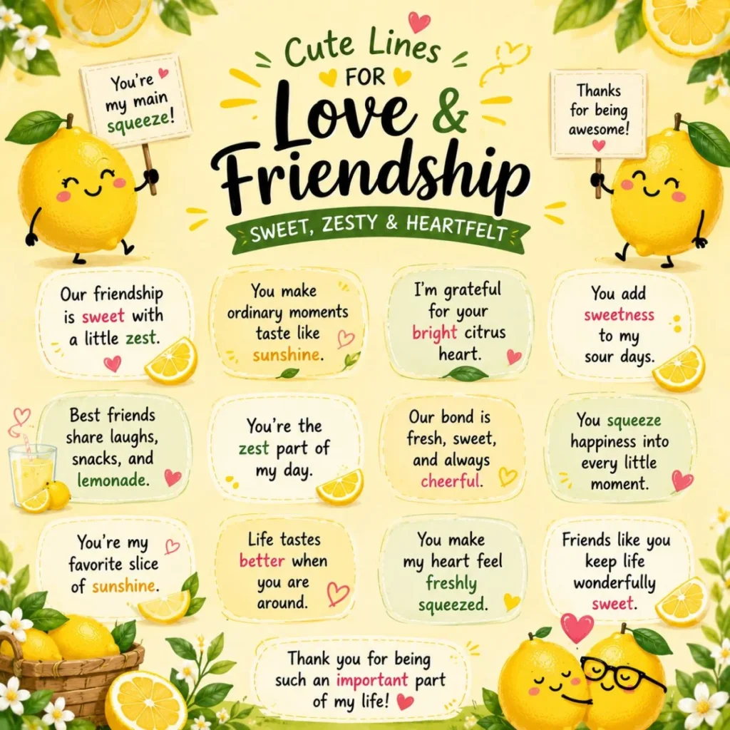 💛 Cute Lines for Love and Friendship