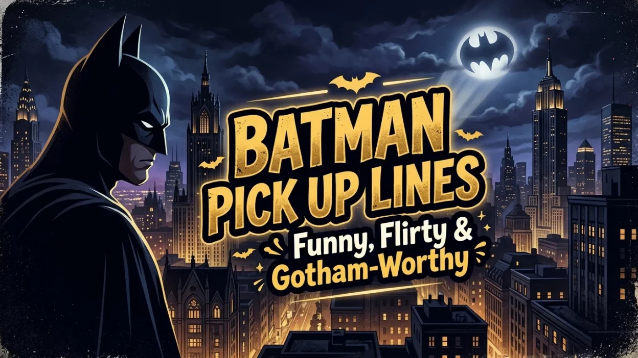 Batman pick up lines with funny and flirty Gotham-themed messages