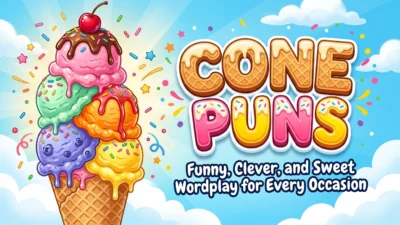 Funny cone puns and ice cream jokes for captions and social media