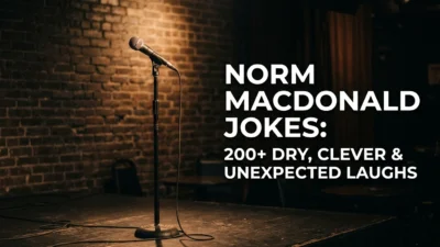 Norm Macdonald jokes with dry, clever, and unexpected comedy laughs